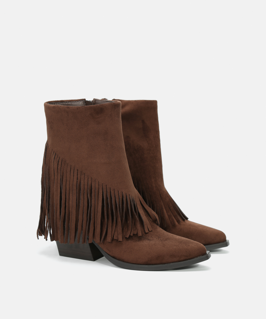 Botines cowboy flecos image number null